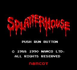 Splatterhouse title screen for TurboGrafx-16